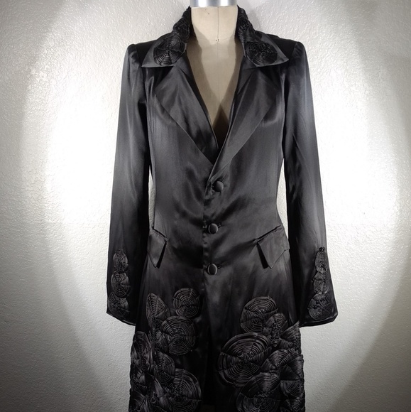 Johnny Was Jackets & Blazers - Biya by Johnny Was Silk Satin Circulae Coat NWT